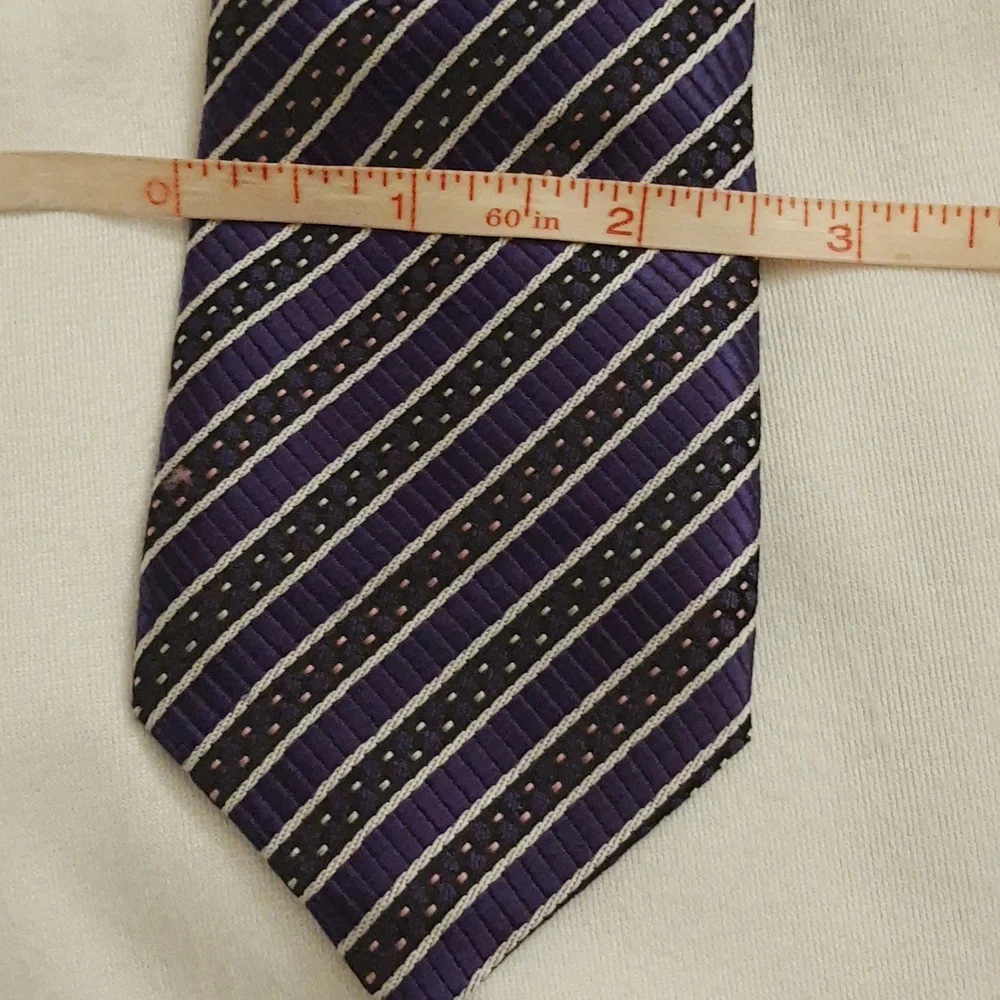 Jacques Valmont Boys Youth Necktie Tie Purple Black Silver Gold